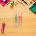 thumbnail image 2 of HONMEET 10pcs Ergonomic Crochet Hook Set Double Ended Needles 13.5cm for Chunky Yarn Knitting Craft Supplies, 2 of 7