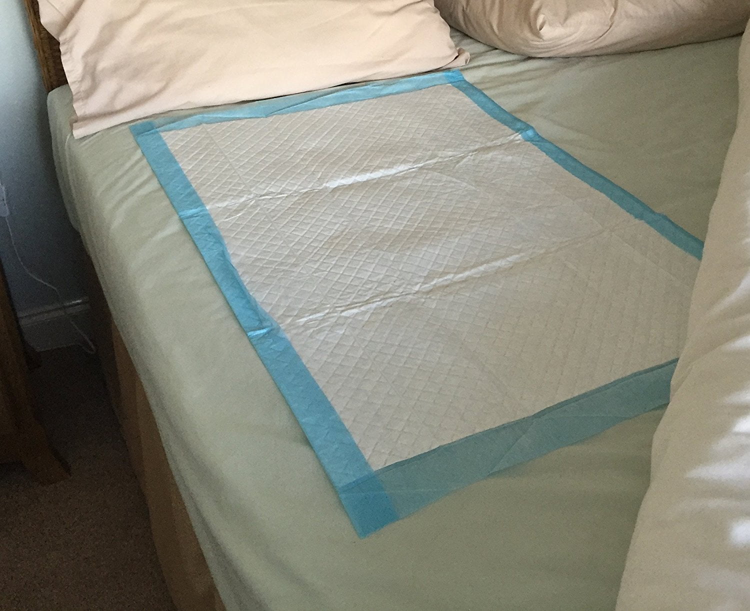 Healthline    CHUX Disposable Underpads, 23 x 36 Chuck pads, Disposable bed pads for Adults Children Pets, Large Size, Blue, 23x36 Inch, Count 150/Pack