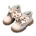thumbnail image 1 of Stylish Girls Boots for Riding Simple Autumn and Winter - Rain Boot Bow Design Children's Leather Girls Booties Size 4 for Girls Boots for Little and Girls Mucks Rain for Girls Big Kids in, 1 of 9