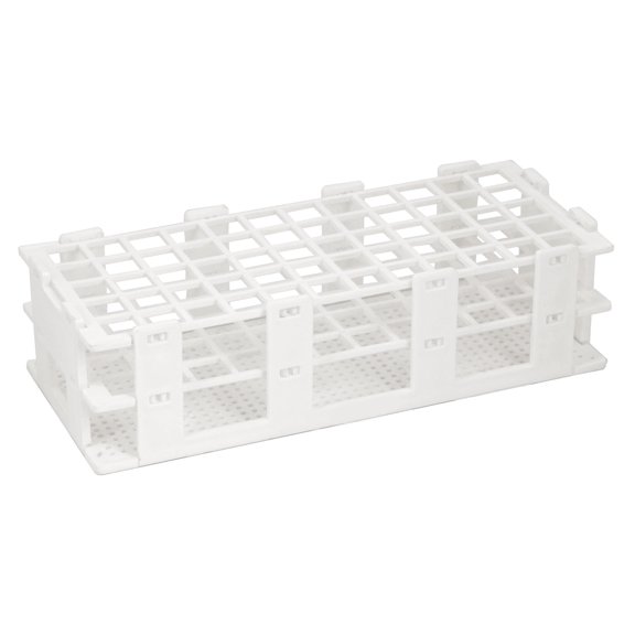 Test Tube Rack, 9.75 Inch - 60 Tube Capacity - Fits 16mm Test Tubes - Polypropylene - Eisco Labs