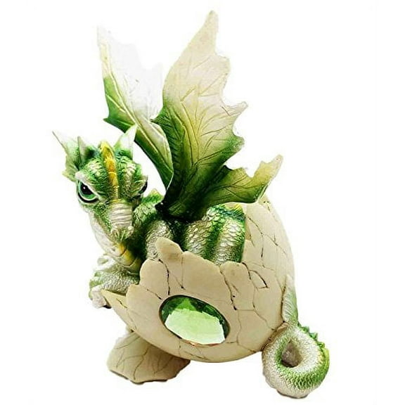 August Birthstone Dragon Egg Statue 5.25"Tall Green Peridot August Gemstone