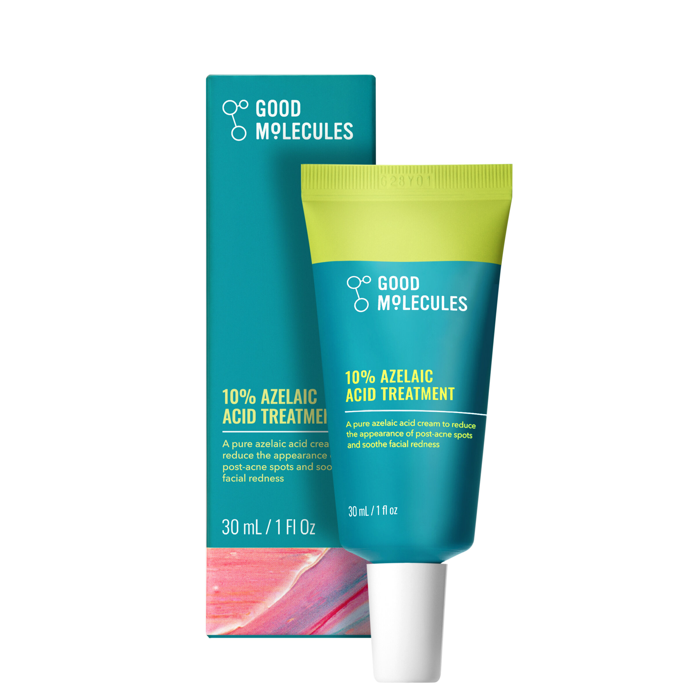 Good Molecules 10% Azelaic Acid Treatment - Soothing Formula for Facial Redness & Uneven Tone, Brightens Dark Spots & Refines Texture, Skincare for Face, 1 fl oz