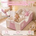 thumbnail image 6 of Mophoto Toddler Bed,Toddler Flood Bed with Extra Safety Broad, Removable Guard Rails,Standard Crib Size,Certified Fabric Toddler Beds for Kids, 6 of 9
