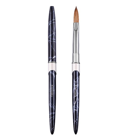 Nail art brush, Metal/Natural hair, 17.2 cm, Navy blue