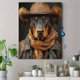 thumbnail image 4 of Qisvanset Framed Canvas Wall Art 12x16 Inch Western Doberman Cowboy Hat Farmhouse Dog Art, 4 of 5