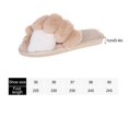 thumbnail image 2 of Women's Fuzzy Slippers Cross Band Memory Foam House Slippers Open Toe Non-slip Slippers, 2 of 4