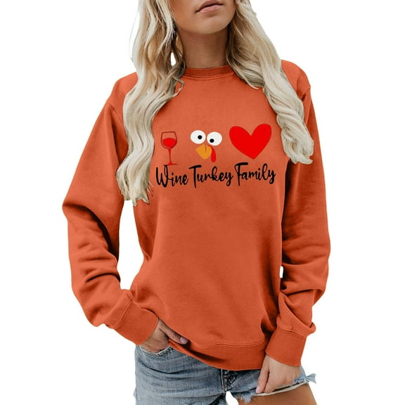 Arlun Fall Pumpkin Sweatshirts for Women Funny Letter Graphic Printed Sweatshirts Halloween Thanksgiving Long Sleeve Crewneck Casual Comfort Pullovers Tops Orange XL