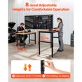 thumbnail image 4 of KFFKFF Établi Réglable sur Roues, Capacité de 1500 Lb, Établi avec Dessus en Bois de Chêne de 48 x 24 Pouces avec Réglage de Hauteur de 28,5 à 42,3 Pouces, Table de Travail en Bois Dur et Robuste, 4 of 9