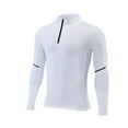 thumbnail image 2 of Miluxas Men's Sun Protection Shirts Long Sleeve Rash Guard Swim T-Shirts Lightweight Fishing Shirts White, 2 of 3