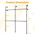 thumbnail image 3 of Gymax Industrial Pipe Clothing Rack Wall Mounted Heavy-Duty Metal Garment Organizer, 3 of 10