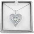 thumbnail image 2 of Ladies Brilliance Fine Jewelry Sterling Silver Opal Dancing Heart Pendant, 18", 2 of 2