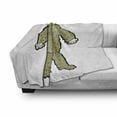 thumbnail image 3 of Bigfoot Soft Flannel Fleece Throw Blanket, Quirky Bigfoot with Grungy Colored Fur Hand-Drawn Retro Cartoon Concept, Cozy Plush for Indoor and Outdoor Use, 70" x 90", Khaki and Black, by Ambesonne, 3 of 6