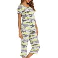 thumbnail image 1 of HAHDAXIA Womens Pajama Set Cotton Capri Pant Pyjama Short Sleeve Sleepwear Summer Pjs, 1 of 7
