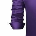 thumbnail image 5 of BRGZLK Men Business Casual Satin Shirt Long Sleeve Turn Down Collar Trendy Cozy Button Up Shirt Top Party Shirt Purple XXL, 5 of 5