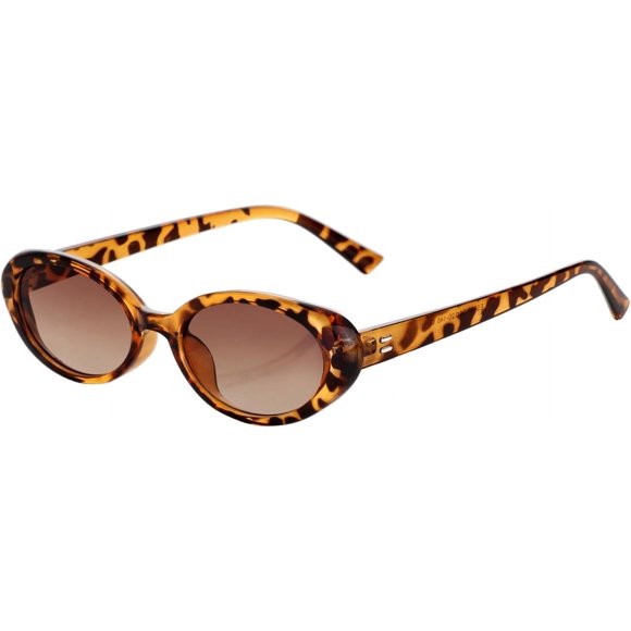 Retro Oval Sunglasses for Women Men 90s Style Vintage Small Sun Glasses UV400 Protection Shades