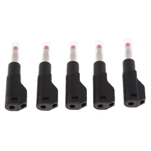 2x Conector Banana de 5 Piezas Y 4 Mm para Sondas de Prueba Instrument Meter Connector Hugo Enchufe macho banana apilable