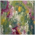 thumbnail image 4 of SAFAVIEH Watercolor Janie Abstract Colorful Area Rug, Green/Fuchsia, 6'7" x 9', 4 of 5