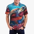 thumbnail image 2 of Salouo Colorful Ocean Sea Turtle for Men's Short Sleeve Polo Shirts,Polo Shirts for Men Performance Short Sleeve Golf Shirt Athletic Casual Collared T-Shirt-X-Large, 2 of 8