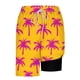 thumbnail image 5 of Ceisia Men's 2-in-1 Swim Trunks Yellow with Magenta Palm Tree Print Quick-Dry Beach Shorts with Compression Liner Gifts, 5 of 6