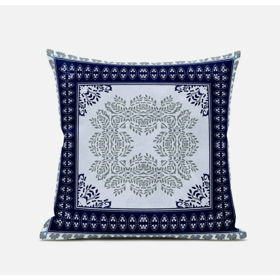 Window Wreath Palace Suede Zippered Pillow with Insert in White Green 18 x 18