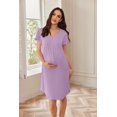 thumbnail image 2 of Ekouaer Nursing Nightgown Labor and Delivery Gown Hospital Breastfeeding Dress for Women Short Sleeve Maternity Sleepwear, 2 of 6