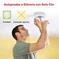 thumbnail image 4 of Alarma Detector de Humo RYEWGRV Blanca con Detección de 360° Inalámbrica y Advertencia Sonora LED, 4 of 7