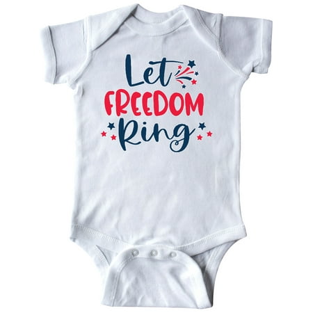 

Inktastic 4th of July Let Freedom Ring with Stars Gift Baby Boy or Baby Girl Bodysuit