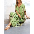 thumbnail image 4 of Cogild Women Swimsuit Cover Ups Ethnic Short Sleeve V Neck Plus Size Beach Kaftan Dresses, 4 of 6