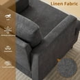 thumbnail image 6 of Modern Accent Chair, Upholstered Reading Armchair with Wood Legs, Mid-Century Leisure Comfy Single Sofa Chair for Living Room, Bedroom, Home, Office, Gray, 6 of 8