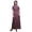 Dark Magenta, variant on Bimba Rayon European Seeds Leaves Ladies Long Gown Boho Beach Cocktail Party Maxi Slit Dress-XSmall