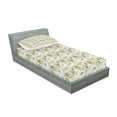 thumbnail image 2 of Ambesonne Floral Fitted Sheet & Pillow Sham Set, Autumn Season Chamomiles, Twinxl, Coffee Multicolor, 2 of 2