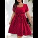 thumbnail image 5 of Vestido Elegante de Talla Grande con Lunares Retro, Cuello Cuadrado y Lazo en la Cintura para Mujer Rojo XL, 5 of 9