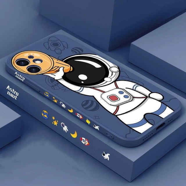 Funda para iPhone 13 12 11 14 Pro MAX 13 Mini XS XR X 8 7 Plus SE 2 2020 2022 Coque Cute Space Astronaut Planet Fundas blandas Tan Jianjun unisex