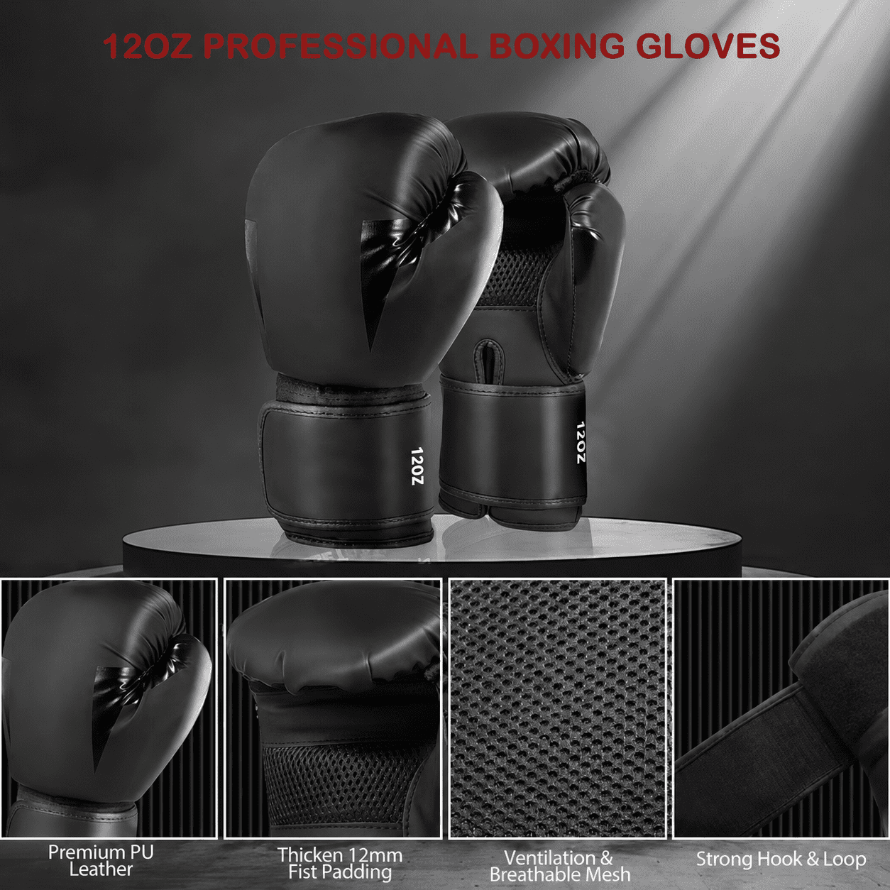 Punching Bag for Adults, 4ft Heavy Boxing Bag Set with 12 OZ Gloves for MMA Karate Kickboxing Boxing - Unfilled