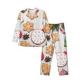 thumbnail image 1 of Balery Christmas Gingerbread Cookies Pijama para Hombre de Dos Piezas con Manga Larga, Conjunto de Dormir y Descanso Suave con Bolsillos-Medium, 1 of 7