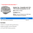 thumbnail image 2 of Radiator Cap - Compatible with 1952 - 1954 Lincoln Cosmopolitan 5.2L V8 1953, 2 of 2