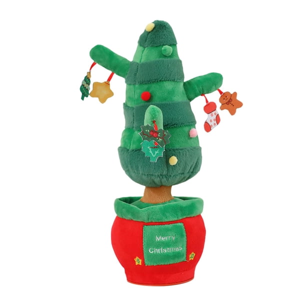 Juguete de peluche navideño, regalo de Navidad con música que habla, canta lindo y repite lo que dices. Árbol