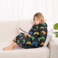 thumbnail image 4 of Multicolor Controllers Games Icons Black Pattern Blanket Hoodies for Kids 6-13YR Oversize Wearable Blanket Hoodies for Boys Girls Teens, 4 of 7