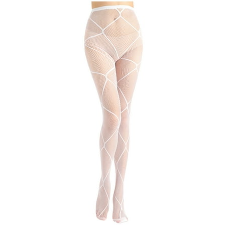 Limited Edition: Women Sexy Lace Leggings Pants Fishnet Netting Stockings Net Sexy Lingerie Transparent Hollow Out Hanging Stockings SOPATENOR White Free Size