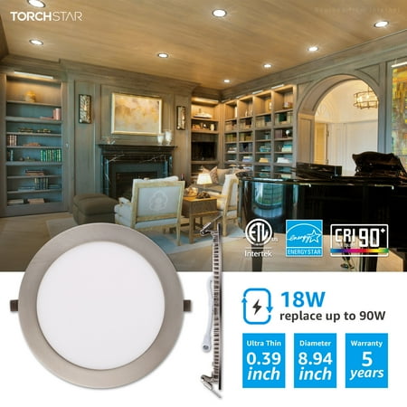 

TORCHSTAR 24 Pack 8 Slim Panel LED Recessed Light with J-Box Ultra Thin Dimmable Ceiling Downlight 3000K Warm White