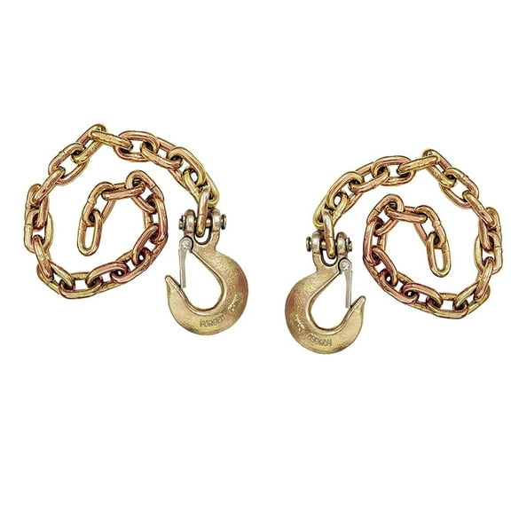 2 Pcs 5/16" 30INCH Grade 80 Trailer Safety Chain with Hook Trailer Safety Chains with Hooks Safety Chain Clevis Tow Chain Hook Tow Hook for Traliers