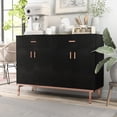thumbnail image 2 of HOMES Inside + Out Brysin 2 Drawer Contemporary Style Buffet Server, Black/Rose Gold, 2 of 10