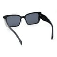 thumbnail image 4 of Womens Contemporary Mod Design Metal Rim Rectangle Cat Eye Sunglasses All Black, 4 of 4