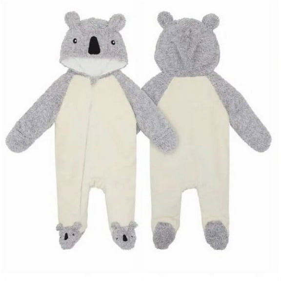 Koala Baby Infant 1-Piece Fleece Jumper, Gray/Ivory 6/9M