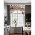 thumbnail image 3 of Rustic Star Brown Swag Valances for Windows, Small Curtains Drapes, Vintage Plants Berry Wooden Grain Kitchen Window Curtains Over Sink Window Treatment Valance for Bedroom/Bathroom 56"x36", 3 of 5