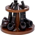 thumbnail image 2 of G3C1064LThe Big Easy Tobacco Accessories Round Pipe Stand, Walnut Finish, Simple, Elegant, Functional, Fits 7 Pipes, 2 of 4