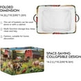 thumbnail image 3 of Farm Animals Storage Basket with Handles Collapsible Storage Bins Canvas Fabric Storage Organizer for Shelves Closet Bedroom Living Room 2Pack Decor Gifts, 3 of 7