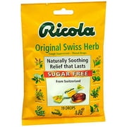 Ricola Sugar Free Throat Drops Original Swiss Herb - 19 ct, Pack of 2