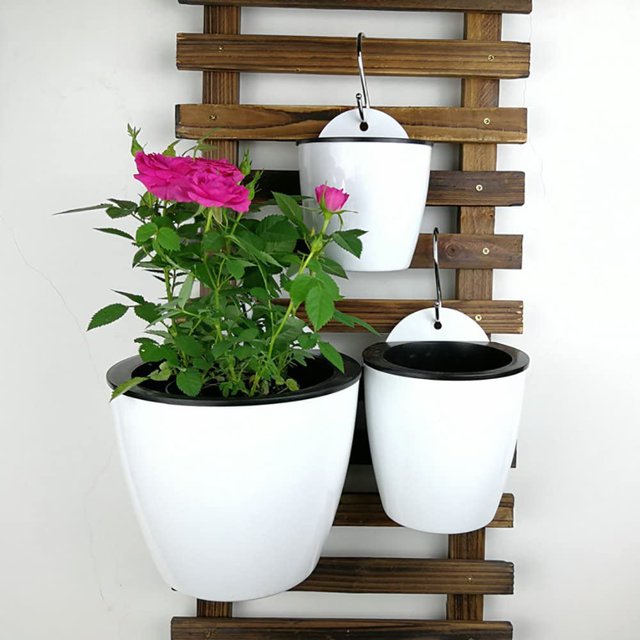 CNKOO Self Watering Wall Planter - Indoor Outdoor Vertical Flower Pot - Wall Mounted Window Hanging Pot - Water Storage Space Design Container - 1PC