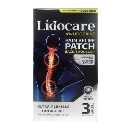 BLUE-EMU Lidocare Pain Relief Patch, Back and Shoulder, 3 ct